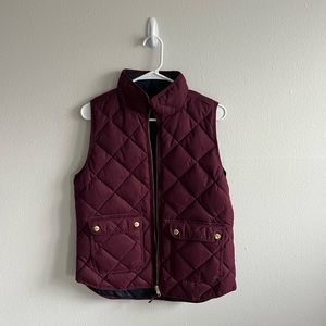 J.Crew quilted felt maroon vest
